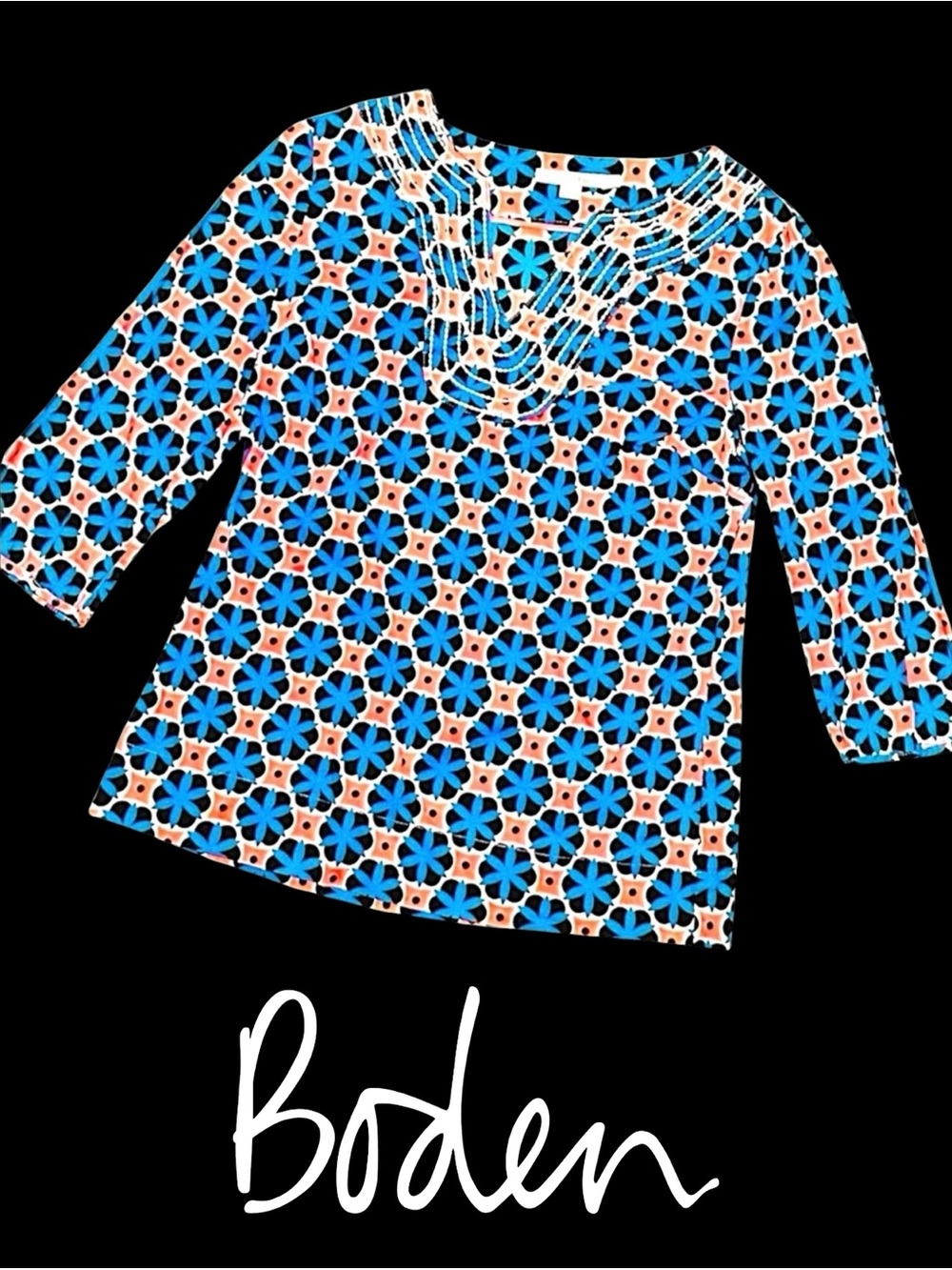 Boden • Geometric Floral Medallion Top || Size 8